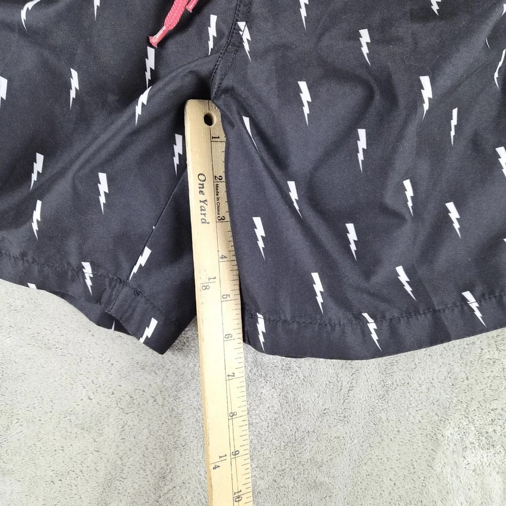 Trunks Surf & Swim Co Board Shorts Mens Large Black Lightning Bolt Swim Trunks